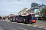 Slowakei / Straßenbahn Bratislava: Tatra K2S - Wagen 7101 ...aufgenommen im Mai 2015 an der Haltestelle  Trnavské mýto  in Bratislava.