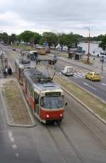 Die Strassenbahnlinie 4 fhrt entlang der Donau.
(Mai 2008)