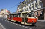 Slowakei / Straßenbahn Bratislava: Tatra T3SUCS - Wagen 7812 / Tatra T3SUCS - Wagen 7811 ...aufgenommen im Juni 2014 in der Nähe der Haltestelle  Námestie Slovenského