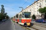 Slowakei / Straßenbahn Bratislava: Tatra T6A5 - Wagen 7921 ...aufgenommen im Mai 2015 an der Haltestelle  Račianske mýto  in Bratislava.