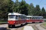 Slowakei / Straßenbahn Košice: Tatra T3 - Wagennummer 388 / Tatra T3 - Wagennummer 389 ...aufgenommen an der Endstation  Barca  der Linie 4 im Juni 2014.