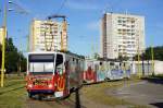 Slowakei / Straßenbahn Košice: Tatra KT8D5 - Wagennummer 529 ...aufgenommen an der Endstation  Važecká  im Juni 2014.