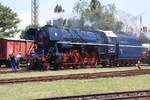 SK-ZSR 90 56 2 498 104-9, historisch angeschrieben als CSD 498 104, am 17.Juni 2018 beim  RENDEZ 2018  im ZSR Eisenbahnmuseum in Bratislava východ.