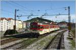 SZ Dieseltriebwagen 814 021 bei der berstellfahrt in das Heizhaus Maribor Studenci.