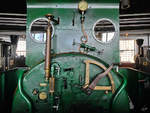 Der Führerstand der 1861 gebauten Dampflokomotive 718, welche Ende August 2019 im Eisenbahnmuseum Ljubljana zu sehen war.