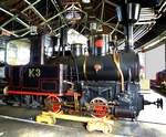 Eisenbahnmuseum Ljubljana, Schmalspurlokomotive K3, 1892 gebaut bei Krauss in Linz/Österreich, Juni 2016