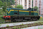 643-034 im Bahnhof von Jesenice am 9 Mai 2016.