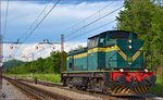 SŽ 643-042 fährt als Lokzug durch Maribor-Tabor Richtung Tezno VBF. /27.5.2016