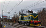 SŽ 643-035 fährt als Lokzug durch Maribor-Tabor Richtung Studenci. /28.12.2016