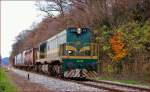 SŽ 644-018 zieht Güterzug durch Maribor-Studenci Richtung Tezno Verschiebebahnhof. /25.11.2013