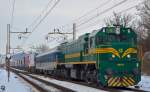 S 664-111 zieht LkW-Zug durch Maribor-Tabor Richtung Verschiebebahnhof Tezno.