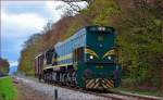 S 664-120 zieht einen Gterwagon durch Maribor-Studenci Richtung Tezno Verschiebebahnhof. /4.11.2013