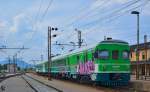 S 711-015 wartet in Pragersko Bahnhof auf Weiterfahrt Richtung Maribor Hauptbahnhof.