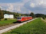 Der 813 130 als Regionalzug am 19.08.2018 unterwegs bei Libanja.