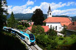 Die neueste Fahrzeuggeneration (Stadler Flirt) von Slovenske Železnice ist im Einsatz in Slowenien: das Bild zeigt die 610 006-er zwischen Kamnik Graben und Kamnik Mesto.