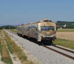 814 130 war am 12.08.2013 als R 640 von Pragersko nach Murska Sobota unterwegs,  und wurde von mir bei Podvinci fotografisch festgehalten.