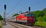 S 342-010 zieht EC 158 'Croatia' durch Maribor-Tabor Richtung Wien. /19.6.2012