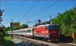 SŽ 342-001 zieht EC158 'Croatia' durch Maribor-Tabor Richtung Wien. /28.8.2014