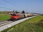 Die 363 036 mit einem Getreidezug am 05.10.2017 unterwegs bei Črešnjevec.