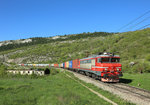 363 012 passes Zanigrad whilst working a container train to the Port of Koper, 12 April 2016