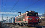 SŽ 363-010 zieht Containerzug durch Maribor-Tabor Richtung Norden.