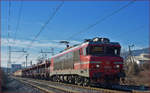 SŽ 363-007 zieht leeren Autozug durch Maribor-Tabor Richtung Norden.