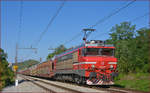 SŽ 363-019 zieht Auto-Zug durch Maribor-Tabor Richtung Koper Hafen.