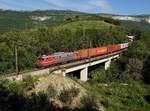 Die 363 003 mit einem Containerzug am 19.09.2019 unterwegs bei Kortine.