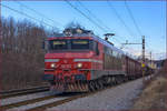 SŽ 363-014 zieht Güterzug durch Maribor-Tabor Richtung Süden.