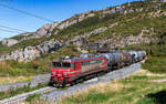 363 034 mit dem 53200 (Ljubljana Zalog ranzirna - Koper tovorna) bei Zanigrad 3.10.26  