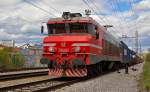 S 363-021 zieht Containerzug durch Maribor-Tabor Richtung Hafen Koper.