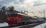 S 363-009 zieht LkW-Zug durch Maribor-Tabor Richtung Norden. /31.1.2013