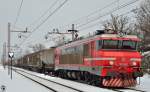 S 363-001 zieht Gterzug durch Maribor-Tabor Richtung Sden.