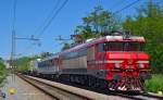 S 363-013 zieht LkW-Zug durch Maribor-Tabor Richtung Tezno Verschiebebahnhof.