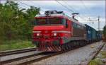 S 363-019 zieht Containerzug durch Maribor-Tabor Richtung Norden.