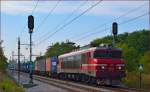 S 363-013 zieht Containerzug durch Maribor-Tabor Richtung Norden. /8.10.2013