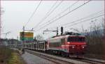 SŽ 363-016 zieht Güterzug durch Maribor-Tabor Richtung Norden. /10.3.2014