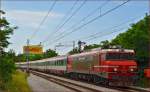 SŽ 363-010 zieht EC158 'Croatia' durch Maribor-Tabor Richtung Wien. /23.6.2014