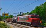 SŽ 363-011 zieht Güterzug durch Maribor-Tabor Richtung Norden. /13.6.2014