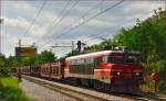 SŽ 363-009 zieht Güterzug durch Maribor-Tabor Richtung Norden.