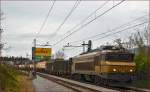 SŽ 363-005 zieht Güterzug durch Maribor-Tabor Richtung Norden. /9.12.2014