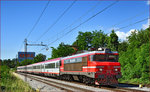 SŽ 363-038 zieht EC 158 durch Maribor-Tabor Richtung Wien. /21.6.2016
