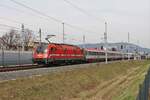 Planmäßig wird der EC151  Emona  von einer ELL 193 auf seinem Weg von Wien Hbf nach Ljubljana bespannt.