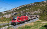 541 018 mit dem 44483 (Villach S�d Gvbf - Koper tovorna) bei Zanigrad 3.10.26