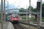 Einfahrt des EC 314 Agram in Villach Hbf. mit Slow. 541-002, kommend aus Zagreb.