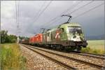 1116 264 EUROmotion, eine weitere 1116 und eine 541 der slowenischen SZ, ziehen einen Gterzug in Richtung Bruck an der Mur.
Zeltweg 3.7.2009