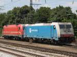 In Mnchen Pasing konnte ich am 05.06.2012 das ganze noch von hinten nach vorne,  die Italenischen Nord Cargo E483 105NC und die Slowenische 541 106-5 fotografieren.