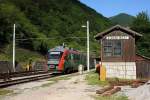 Im kleinen Vorbahnhof von Zidani Most hat man dieses alte Stellwerk als Museumsstück erhalten.