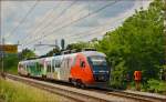 SŽ 312-117 fährt durch Maribor-Tabor Richtung Maribor Hauptbahnhof.