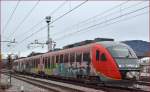 SŽ 312-131 fährt durch Maribor-Tabor Richtung Maribor Hauptbahnhof. /27.12.2013